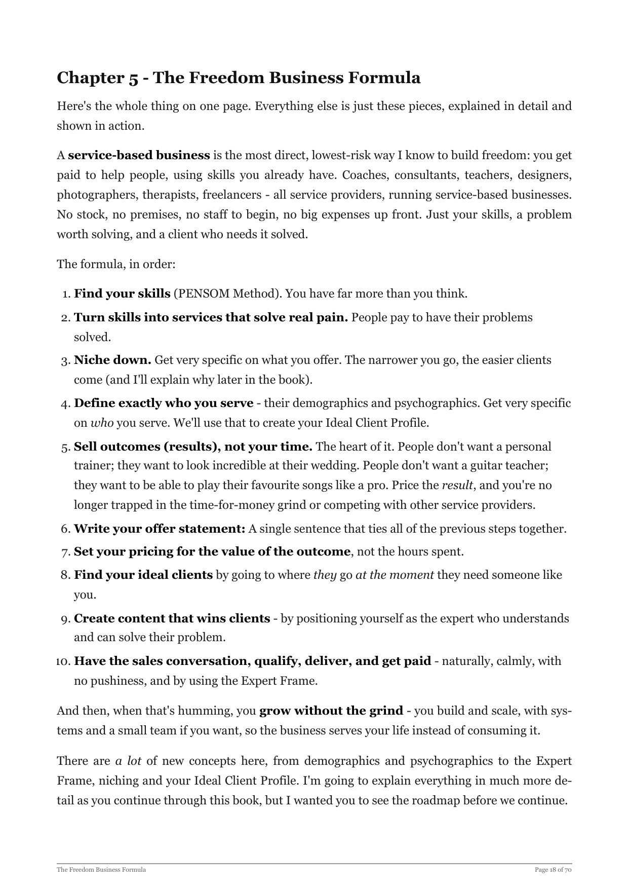 Inside the book: the 10-step formula on one page